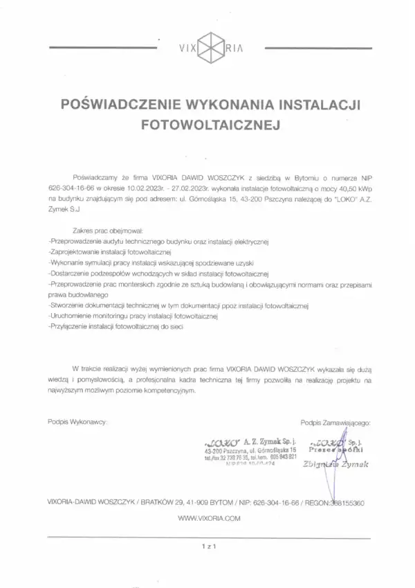 Referencje Vixoria 4