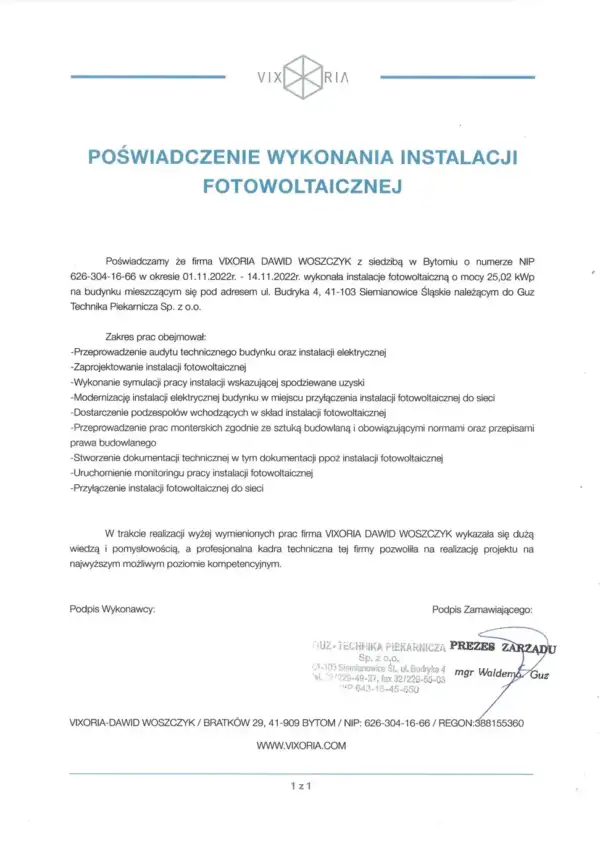 Referencje Vixoria 7